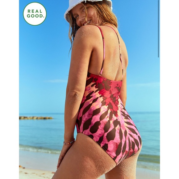 NEW Aerie one shoulder one piece tie dye swimsuit - Picture 9 of 11